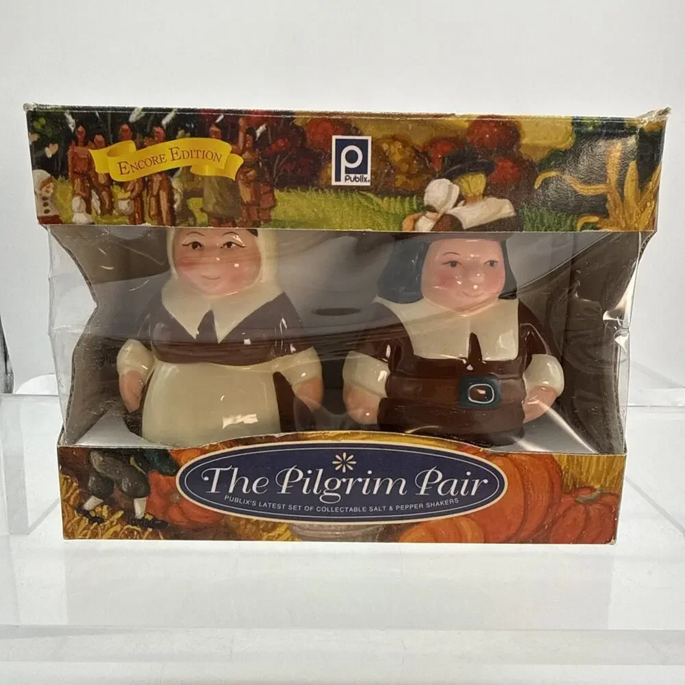Publix® Encore Edition The Pilgrim Pair Salt & Pepper Shaker Year 2000 Edition